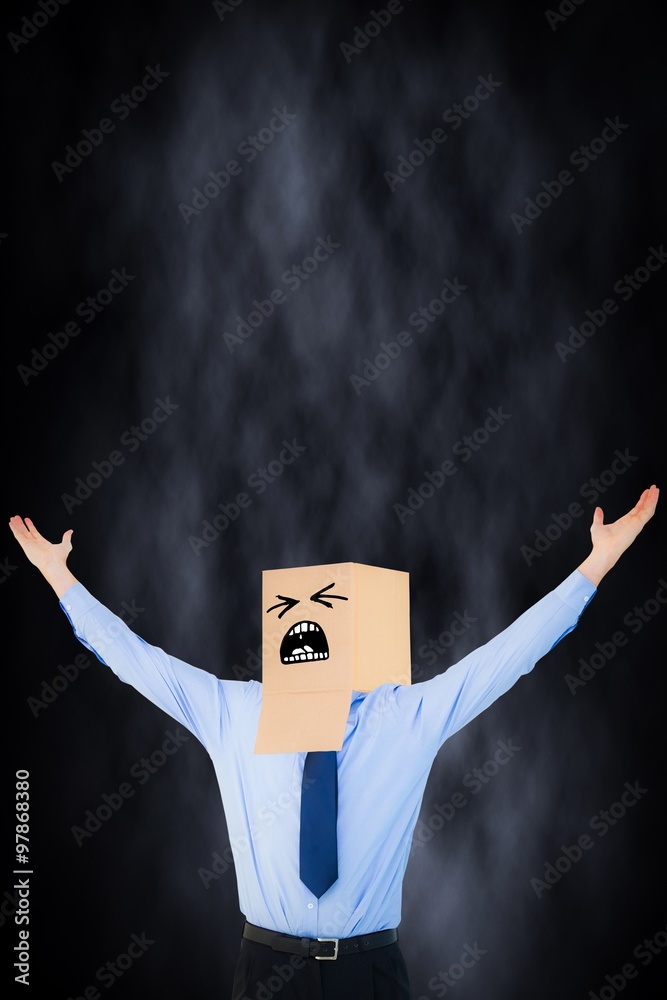 Composite image of cheering anonymous businessman