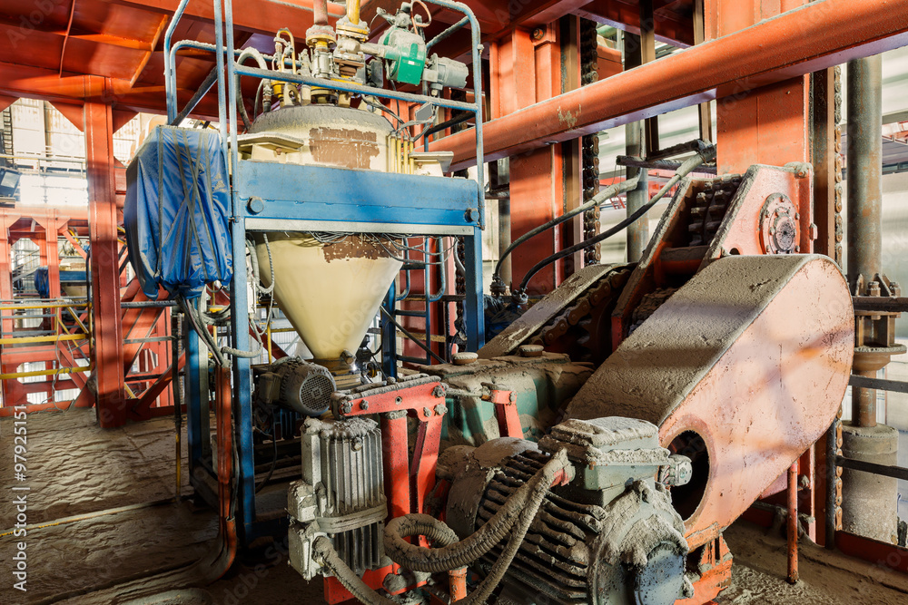 Industrial motor driven equipment scene in steel mill