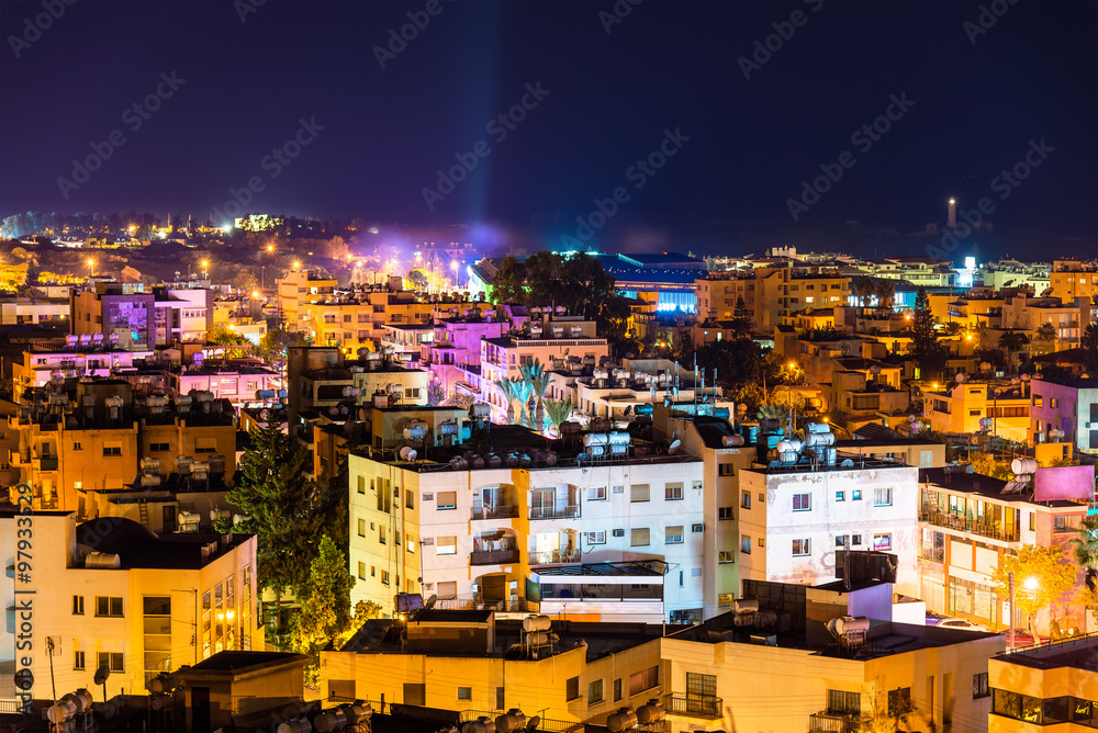 塞浦路斯帕福斯市夜景