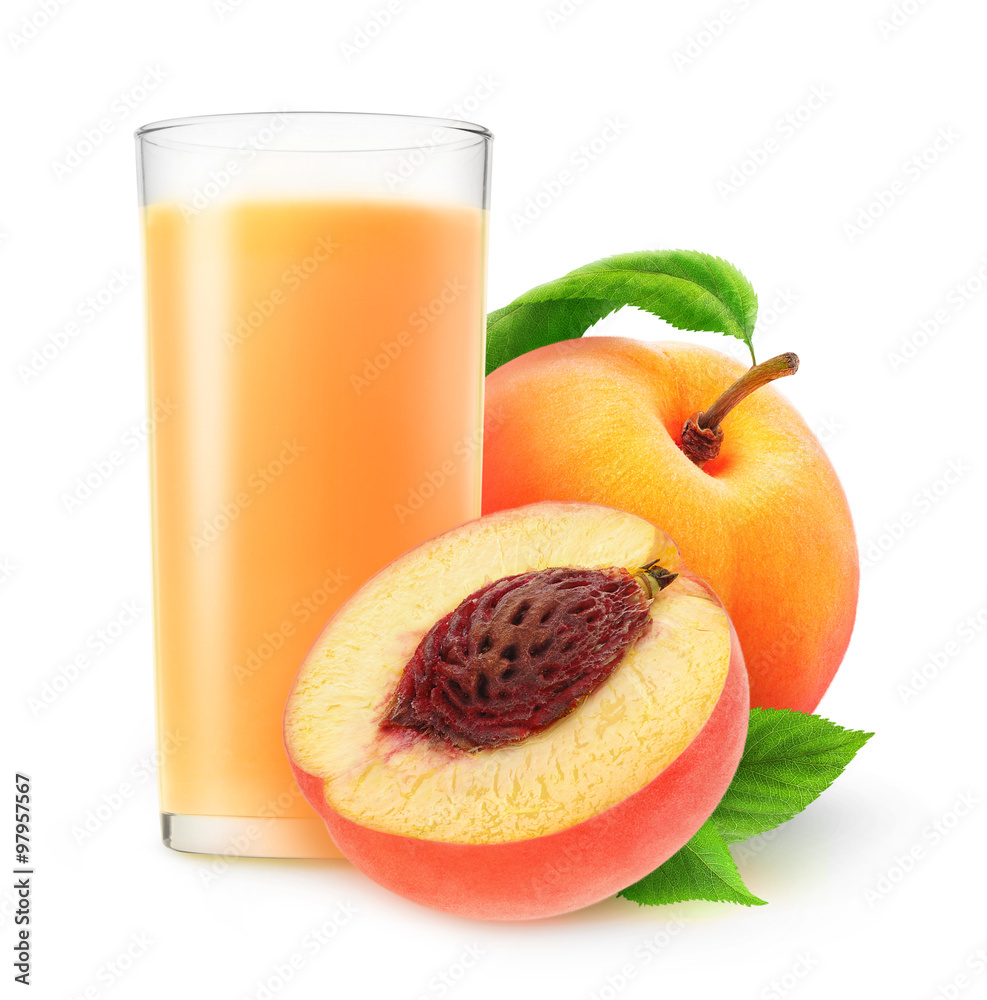 Glass of peach juice