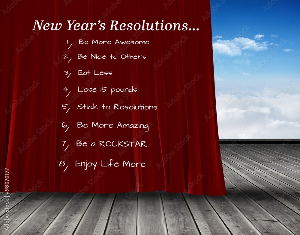 Composite image of new years resolutions