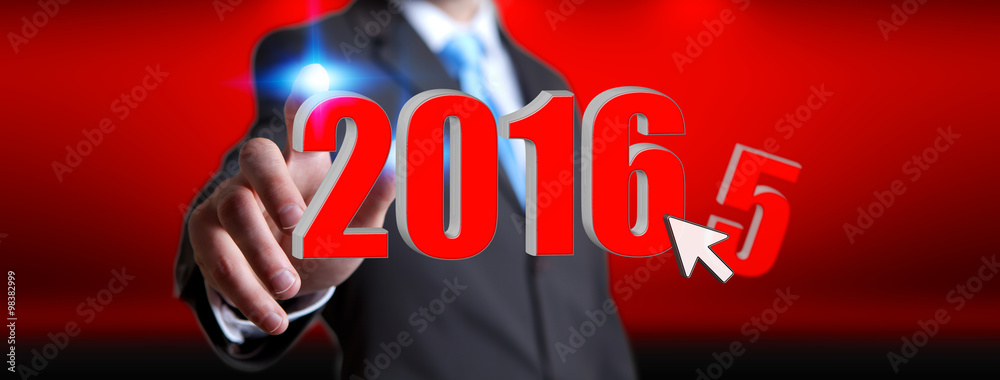 Man celebrating the new year 2016