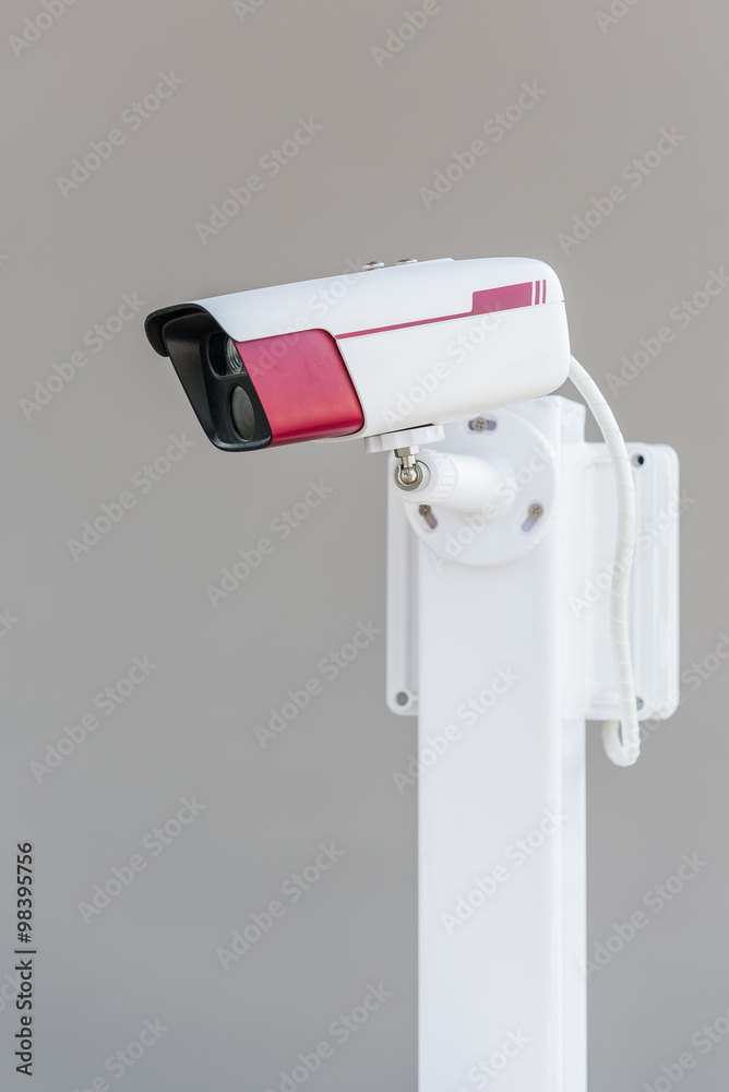 CCTV security camera on grey