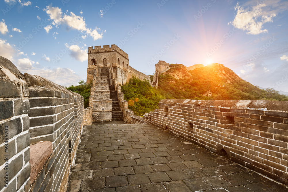 The magnificent Great Wall of China at sunset