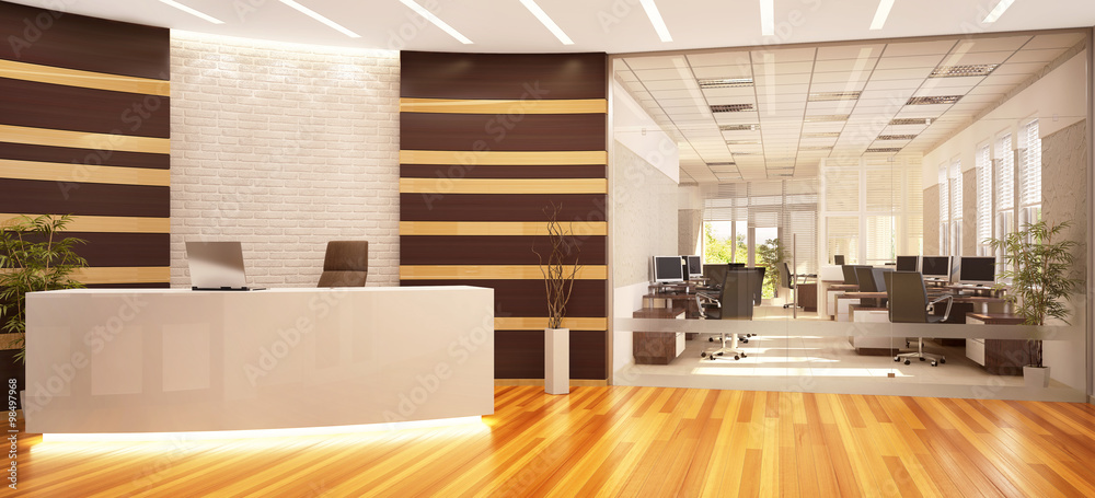 Modern and large office with reception