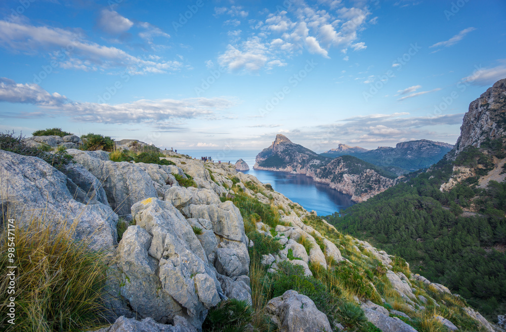 Panoramic view of Cape Formentor viewpoint in Mallorca