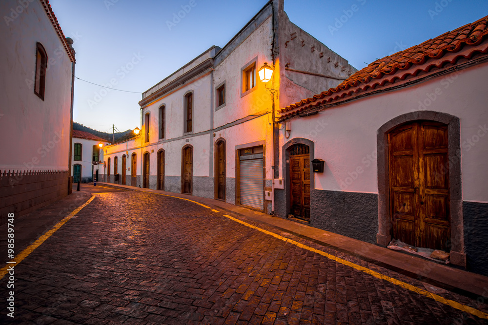 San Bartolome de Tirajana镇的街景