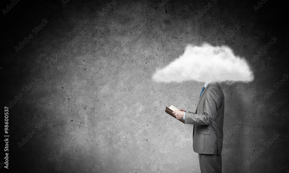 Cloud headed businessman