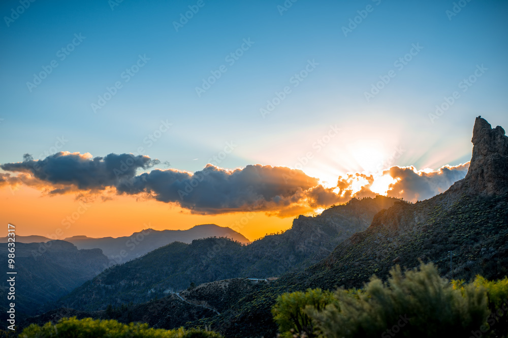 Mountains on western part of Gran Canaria island