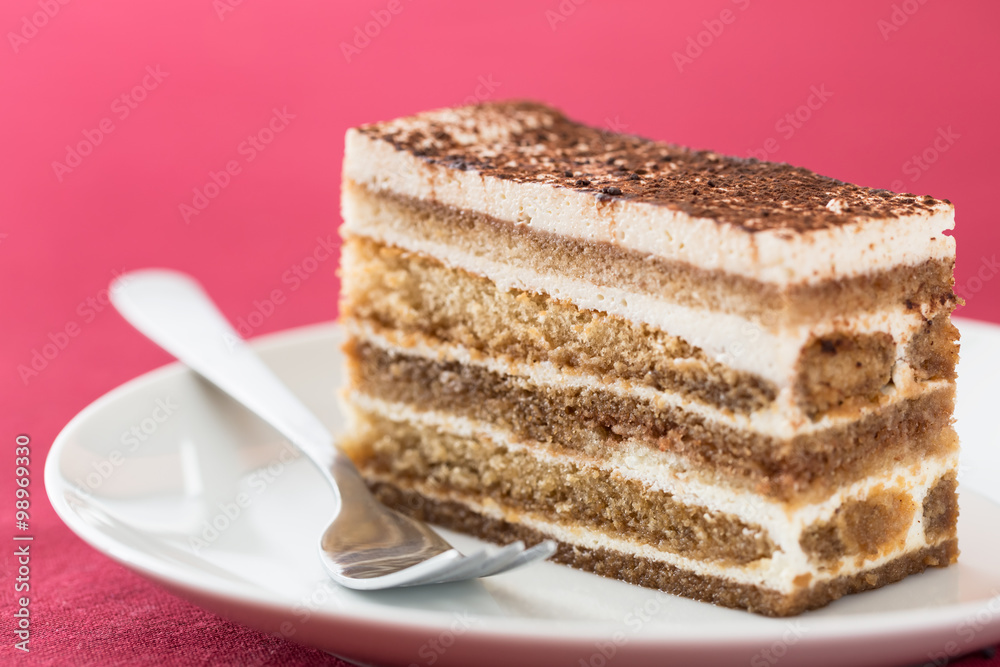 Tiramisu cake close-up