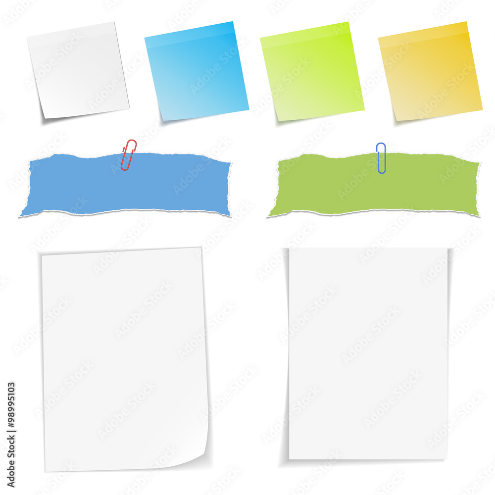 reminders on white background with clipping path