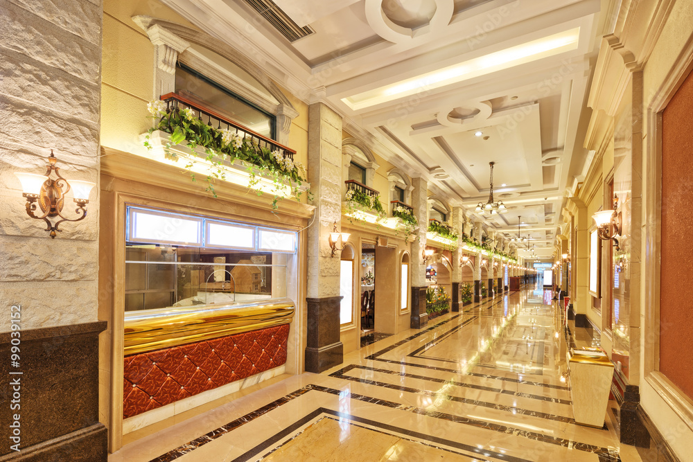 interior of luxury hall corridor