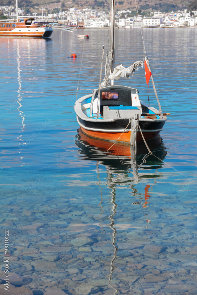 Bodrum Castle and local boats.JPG