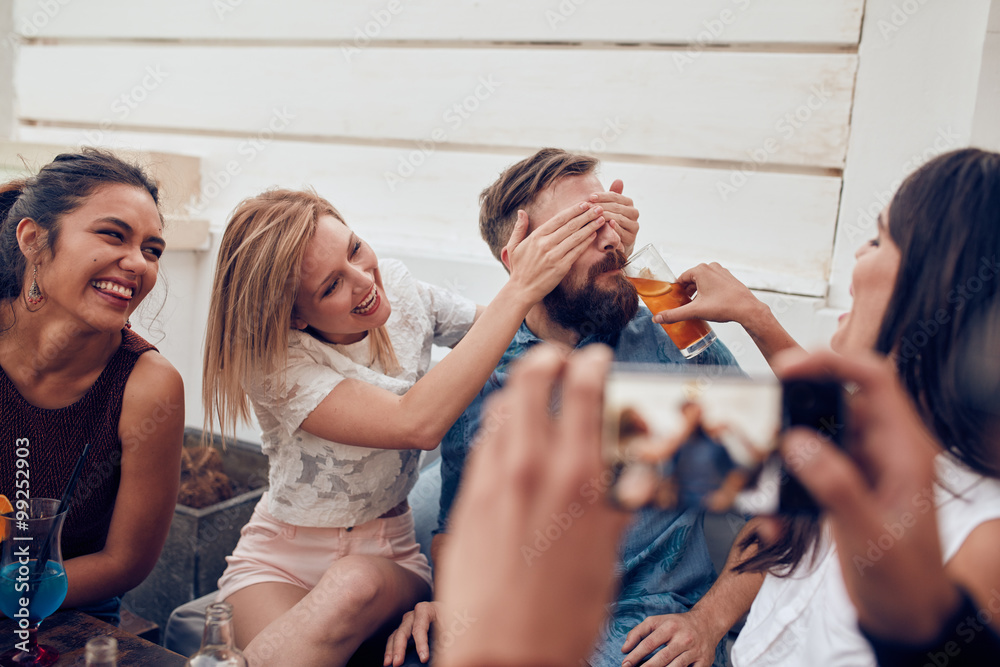 Young friends enjoying at party