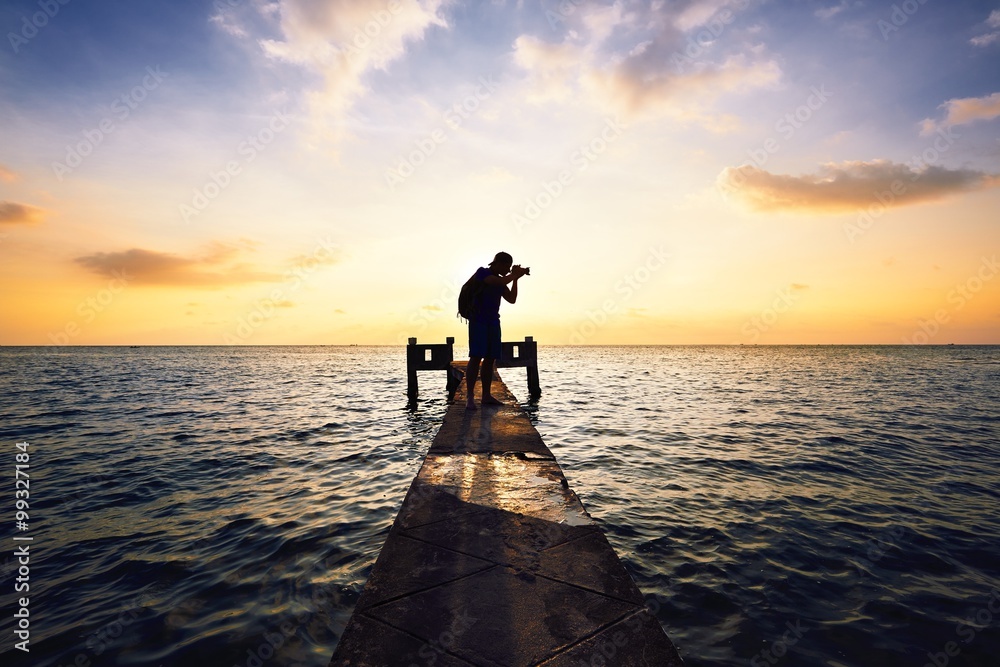 Photographer at the sunset