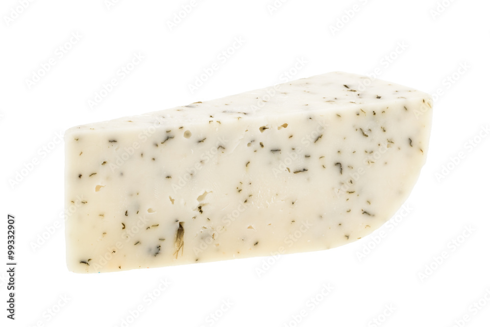 Goat cheese isolated on white background