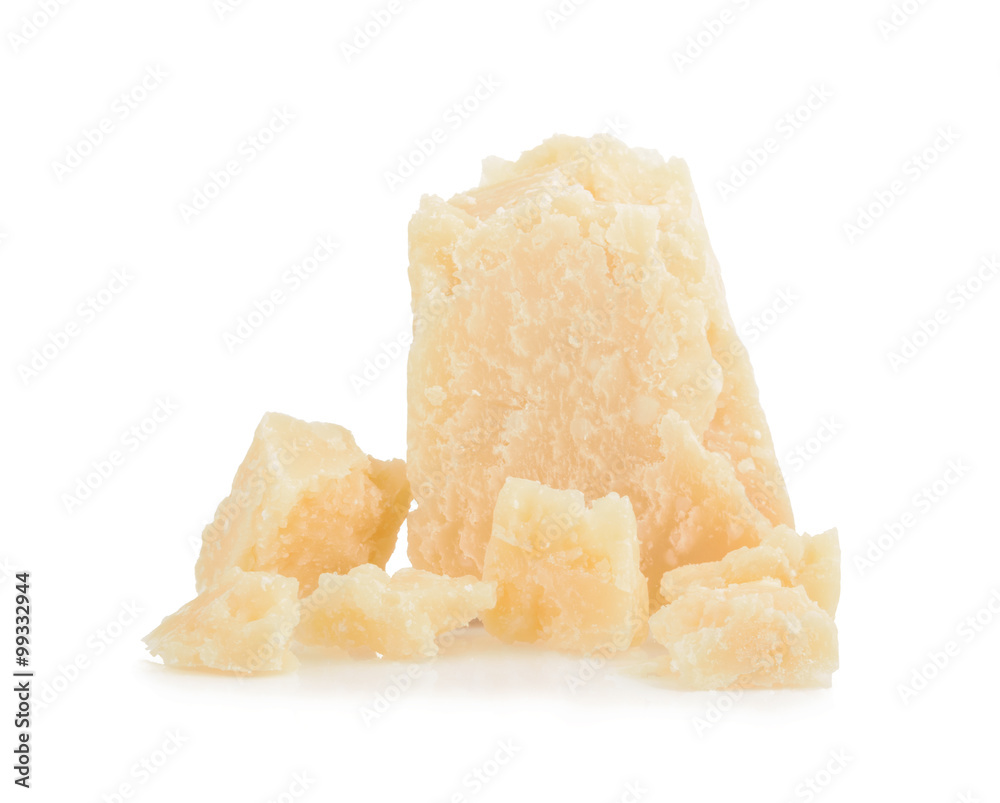 parmesan cheese isolated on white background