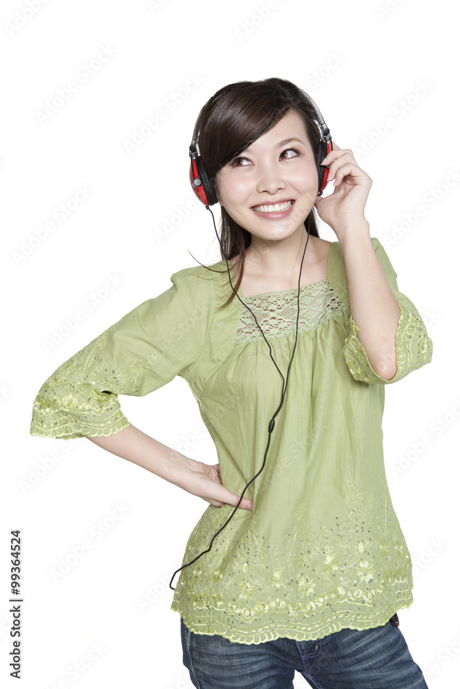 Portrait of Young Woman with Headphones