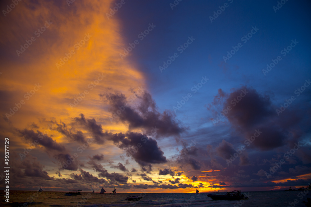 Sea in the twilight