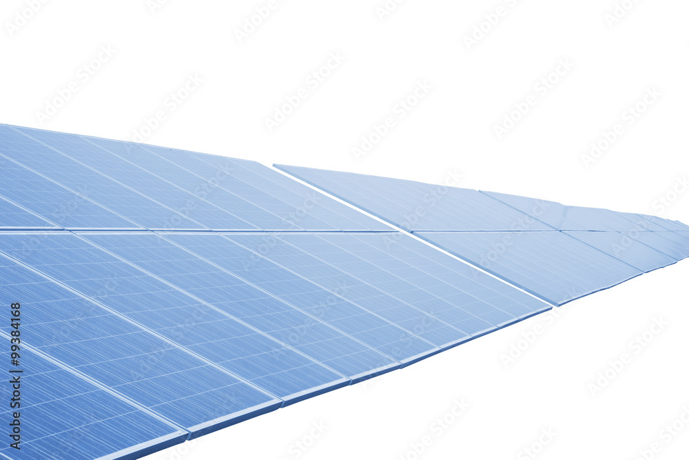 isolated blue solar panel against white