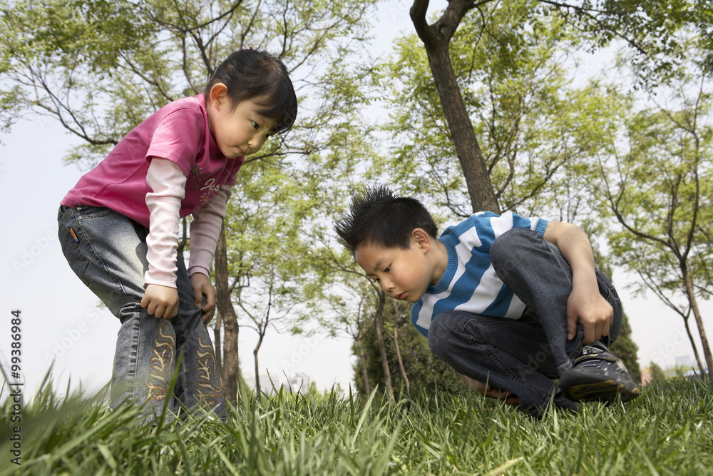 孩子们在公园里一起玩耍