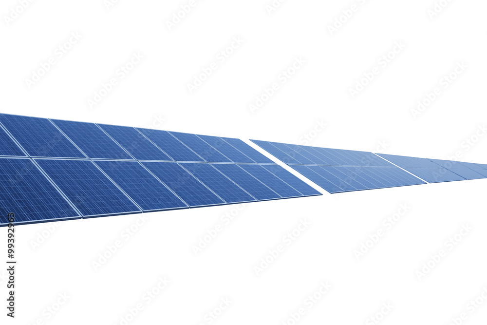 isolated blue solar panel against white