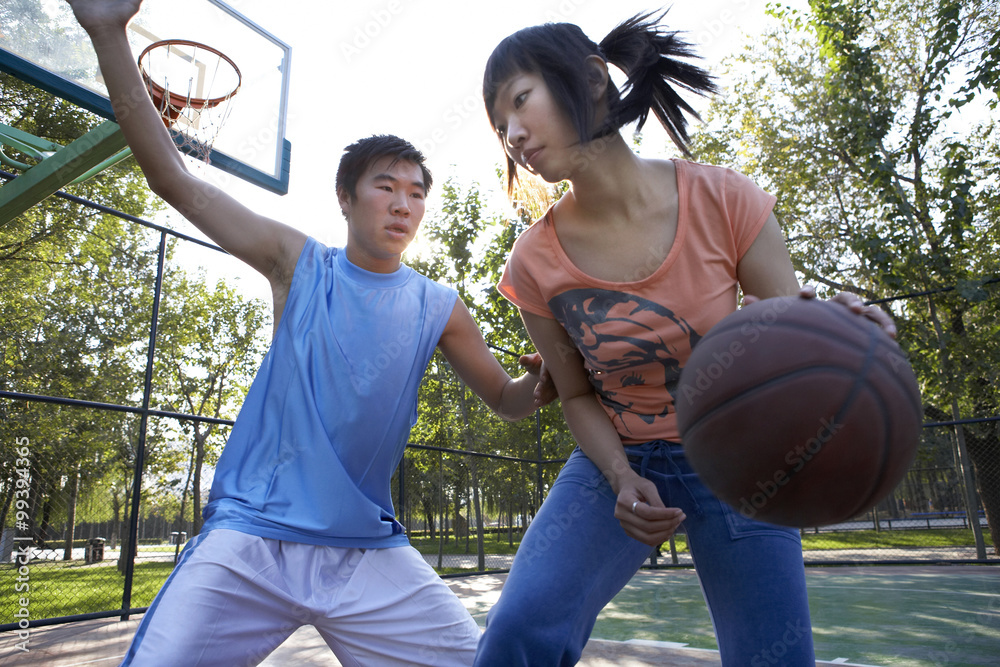 Young People Playing Basketball