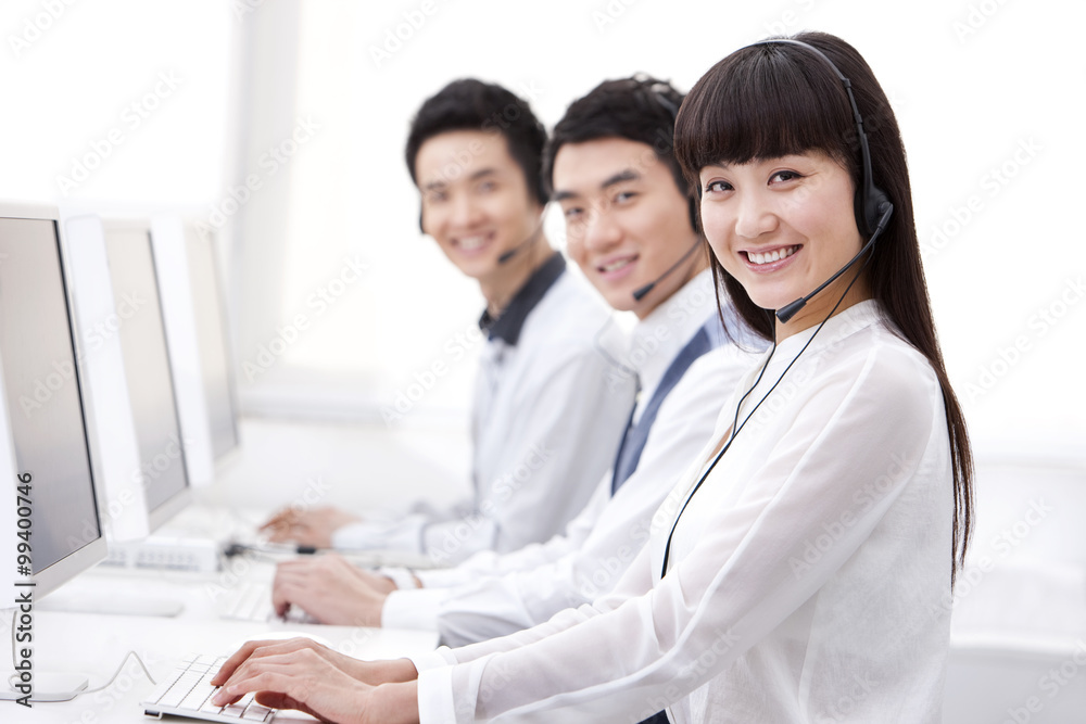 Professional customer service staff in office