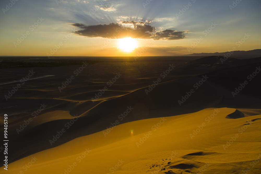 Sunrise over desert