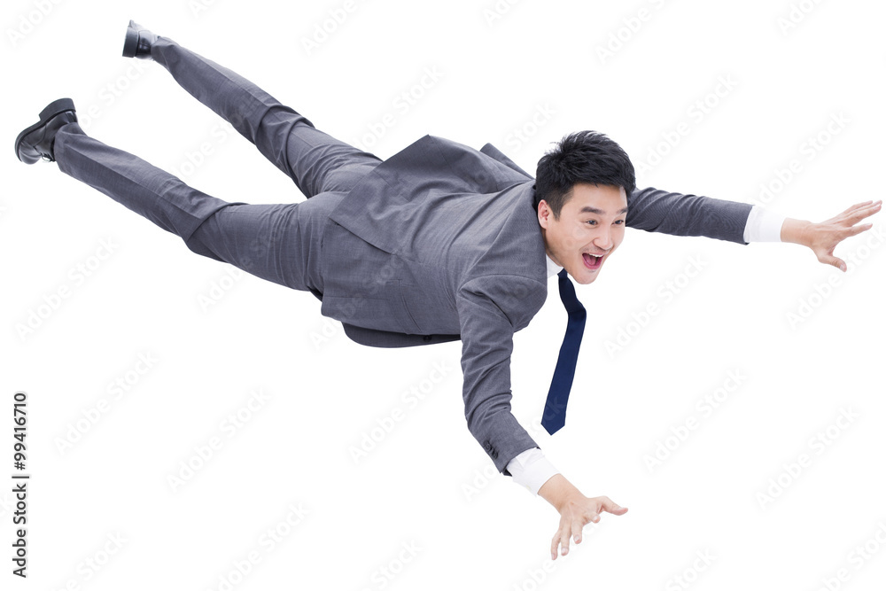 Businessman flying