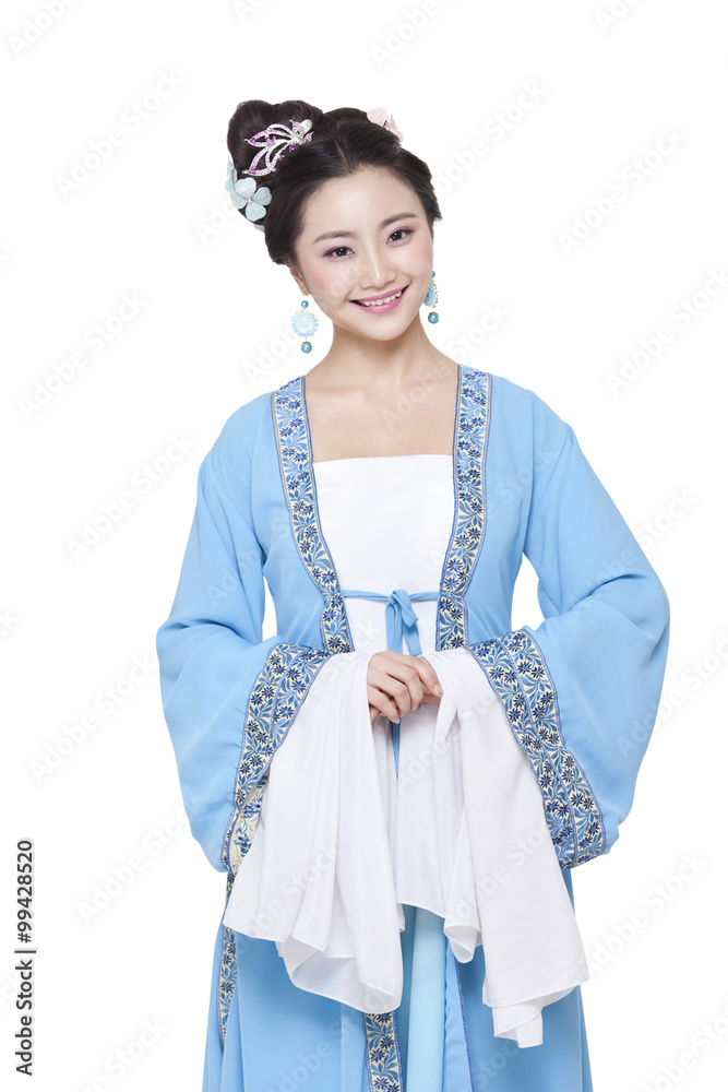 中国传统服饰青年女性画像