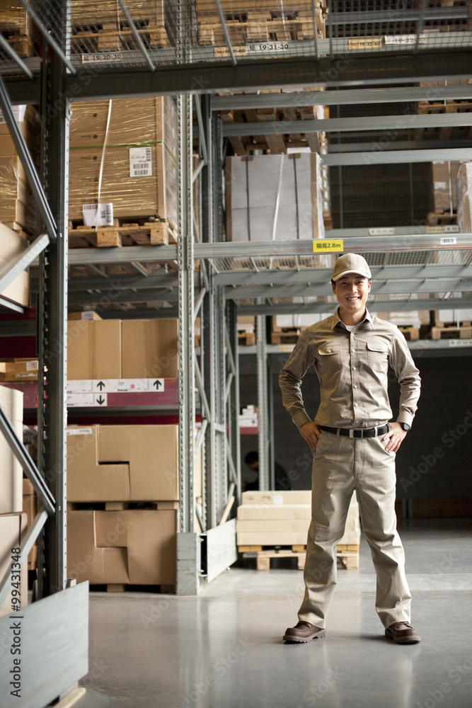 Male Chinese warehouse worker