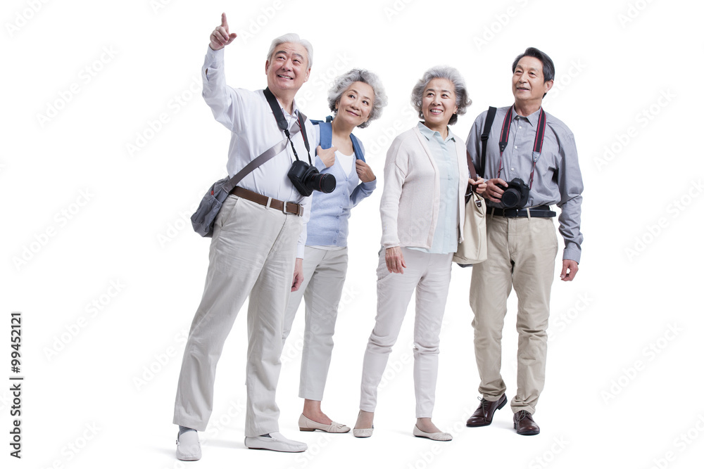 Senior adults traveling