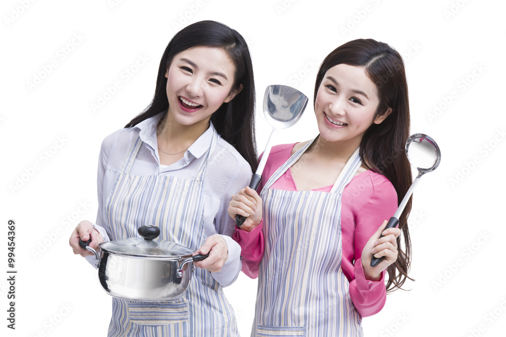 Best female friends doing cooking