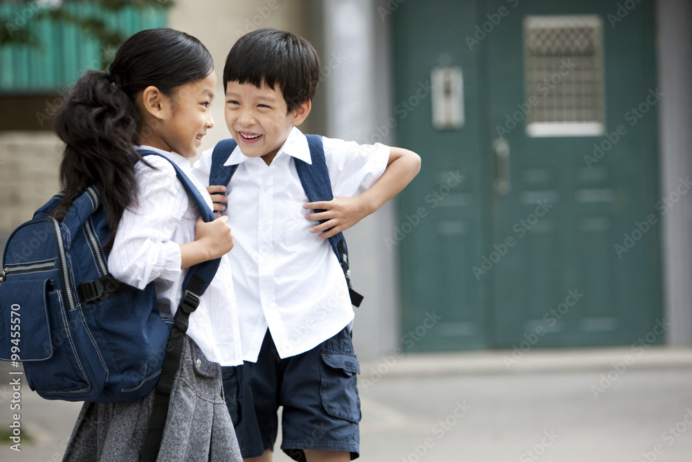 Children coming home from school