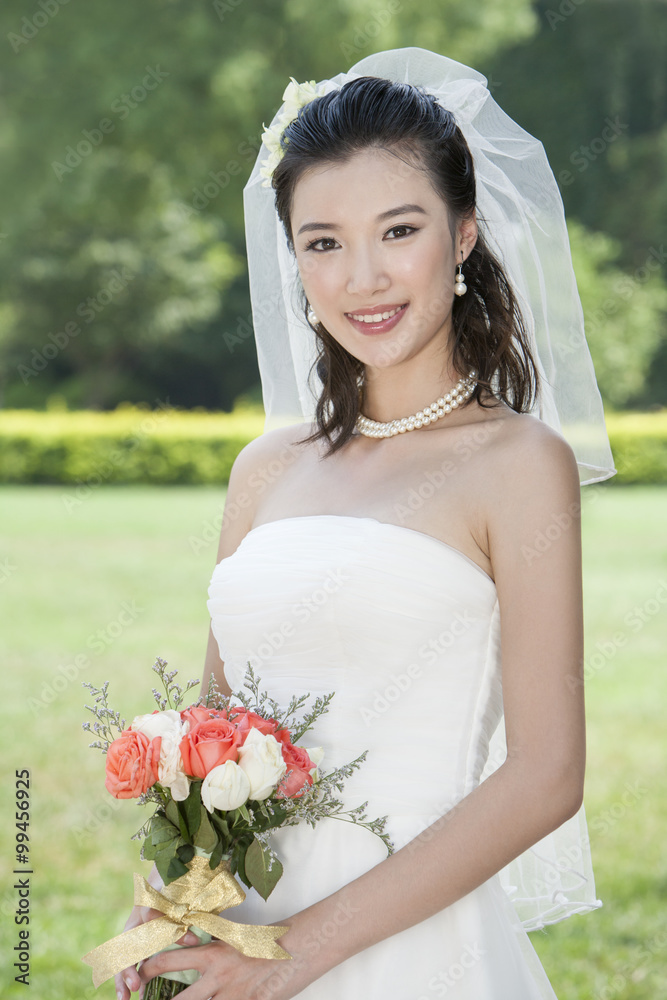 A young bride on her wedding day