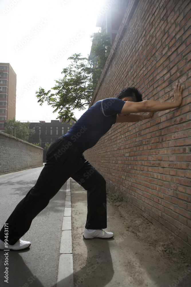 Athlete Stretching