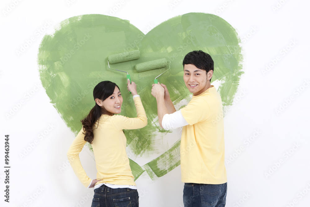 Young couple doing home DIY