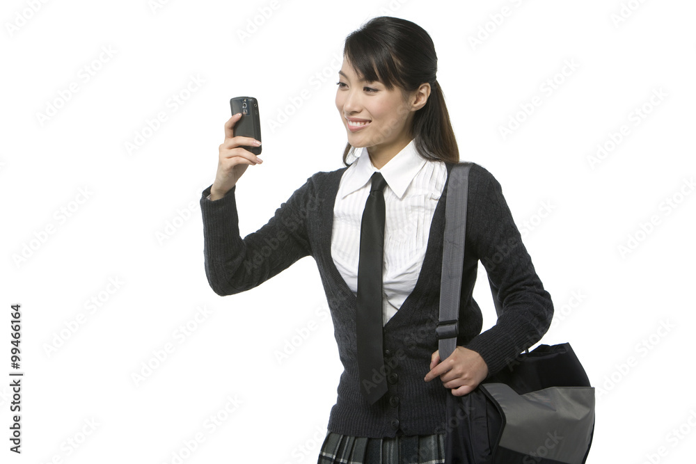 Schoolgirl text messaging