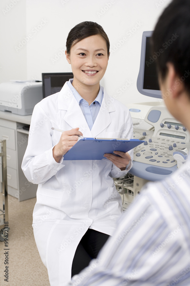 Doctor examining a patient