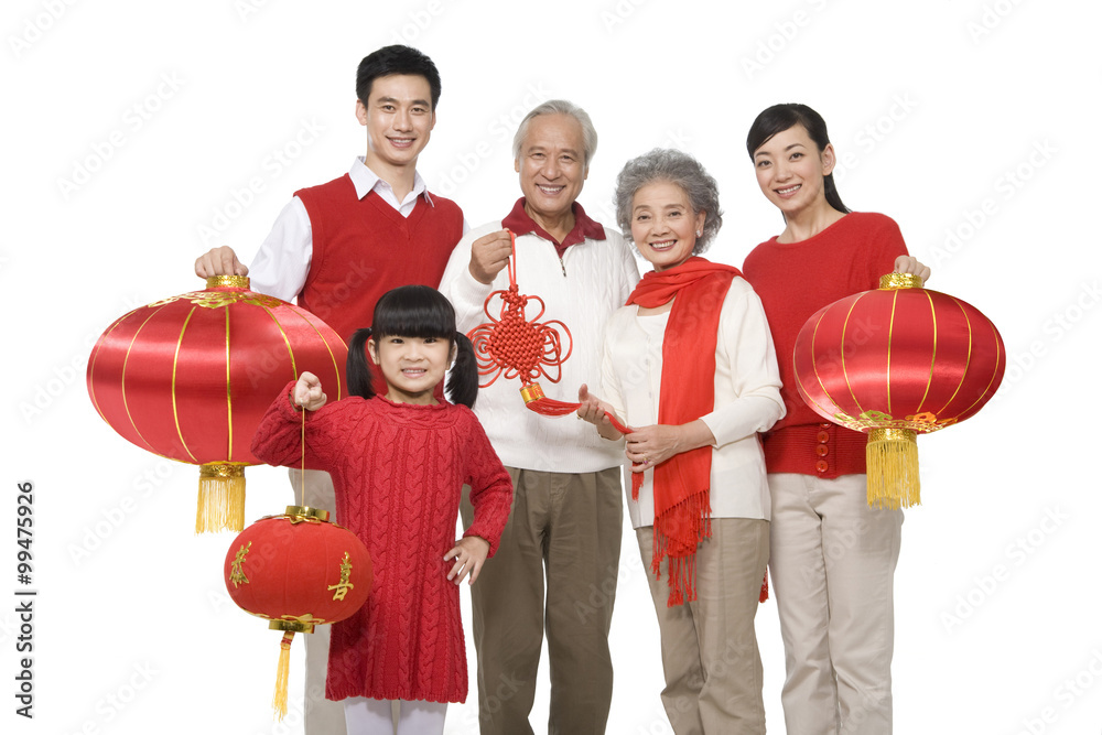 Family celebrating Chinese New Years