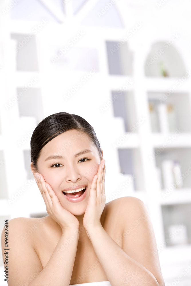 Beauty shot of an excited young woman