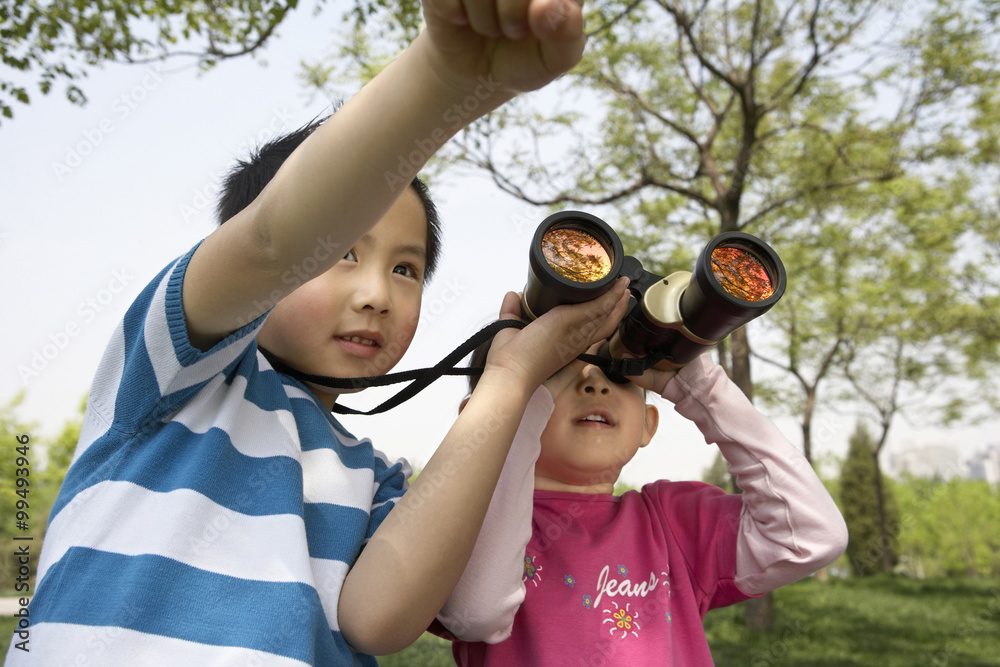 孩子们在公园里一起玩耍