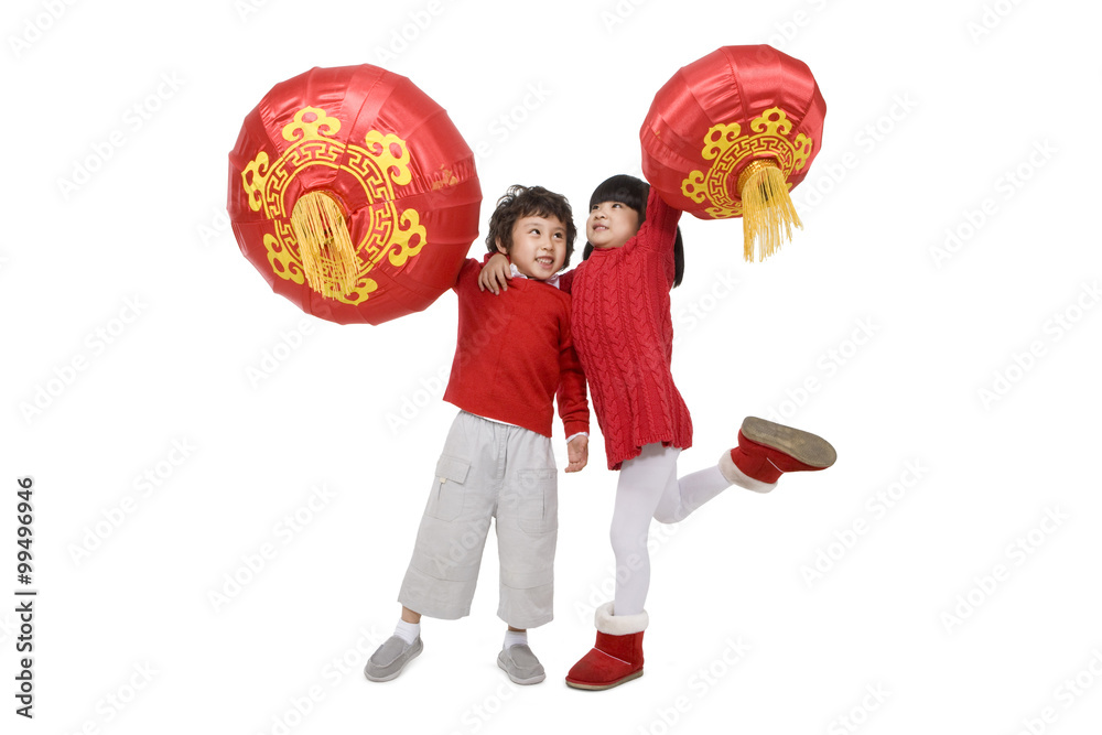 孩子们庆祝中国新年