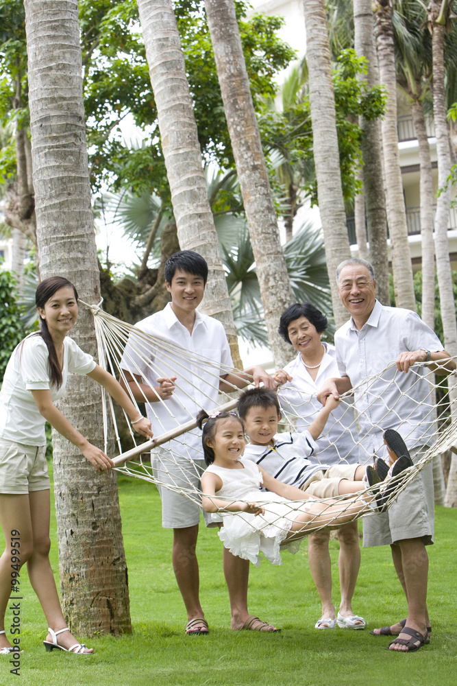 Portrait of a family on vacation