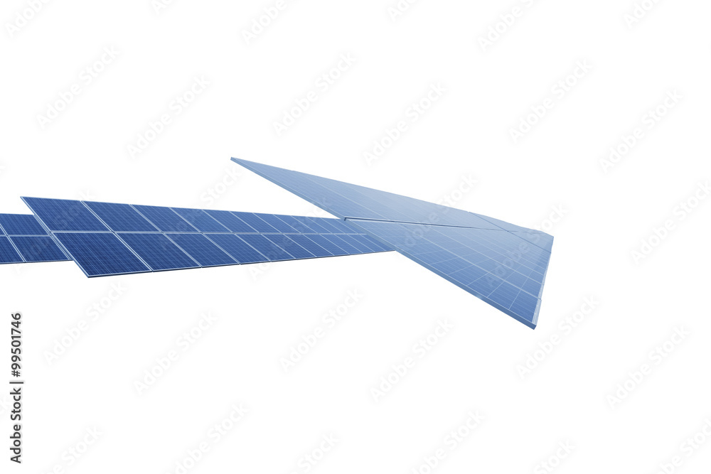 isolated blue solar panel against white