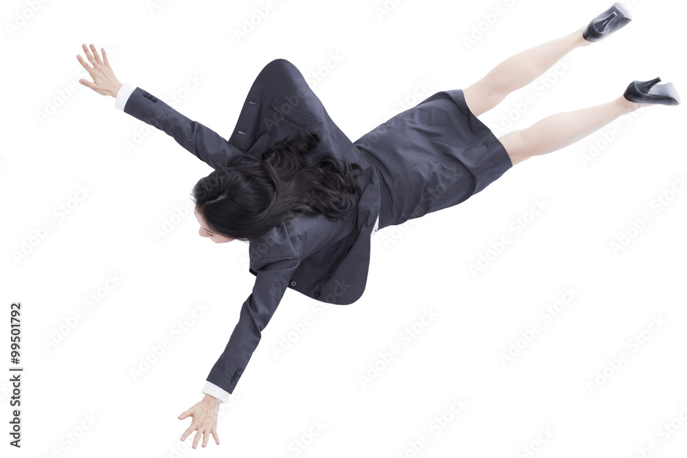 Businesswoman flying