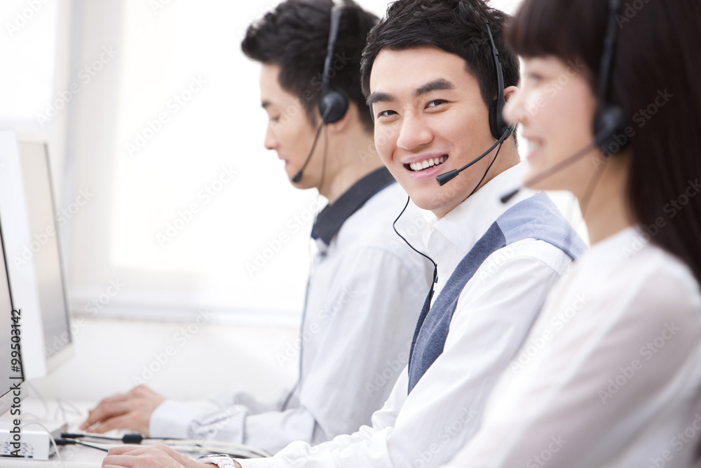 Professional customer service staff in office