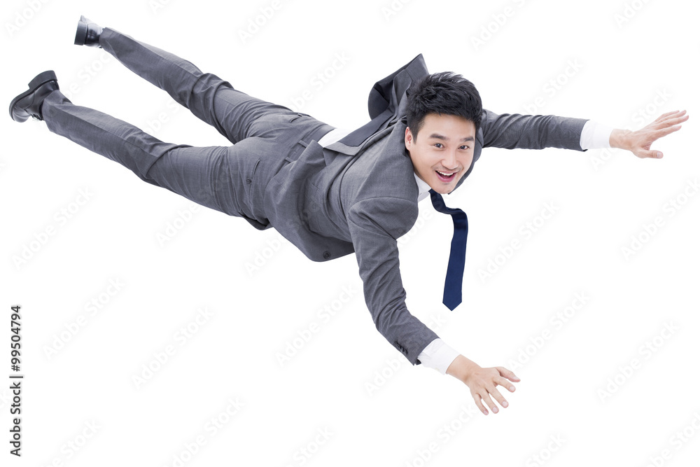 Businessman flying