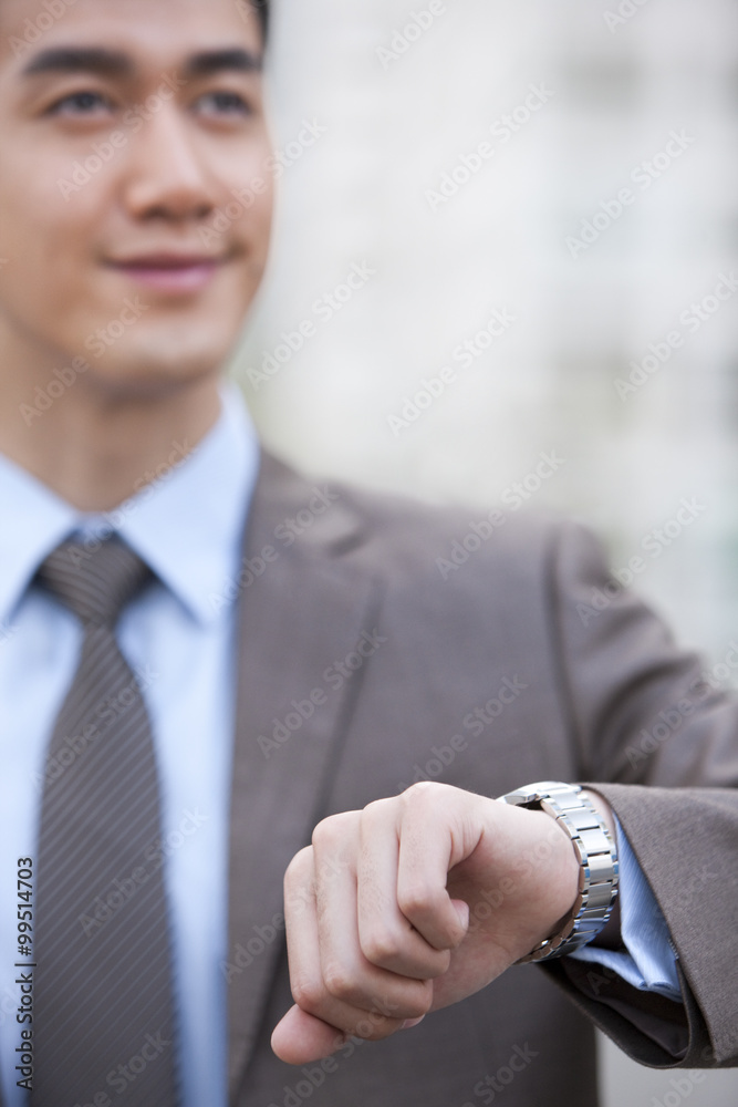 Young businessman in a hurry